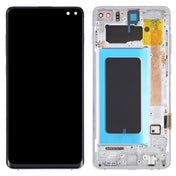 Original Super AMOLED LCD Screen for Samsung Galaxy S10+ Digitizer Full Assembly with Frame (Silver) Eurekaonline
