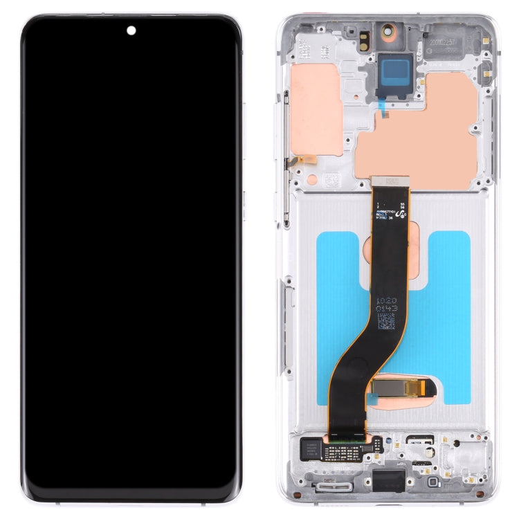 Original Super AMOLED LCD Screen for Samsung Galaxy S20+ 5G SM-G986B/G985 Digitizer Full Assembly with Frame (Silver) Eurekaonline