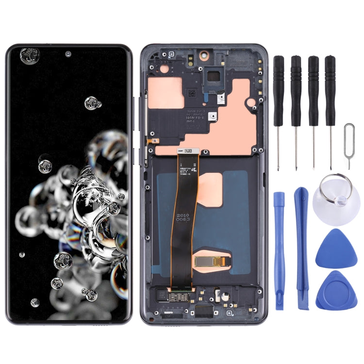 Original Super AMOLED LCD Screen for Samsung Galaxy S20 Ultra 4G/S20 Ultra 5G Digitizer Full Assembly with Frame (Black) Eurekaonline