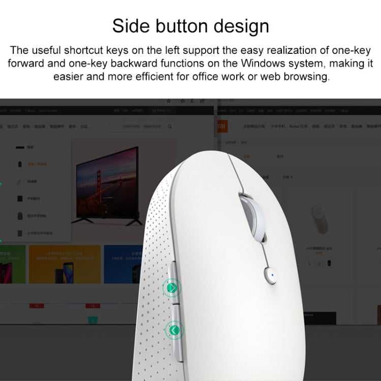 Original Xiaomi 2.4G Wireless Bluetooth 4.2 Dual Mode Silent Mouse (Black) Eurekaonline