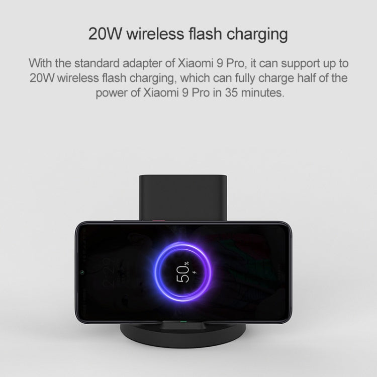 Original Xiaomi 20W Universal Vertical Quick Charge Wireless Charger(Black) Eurekaonline