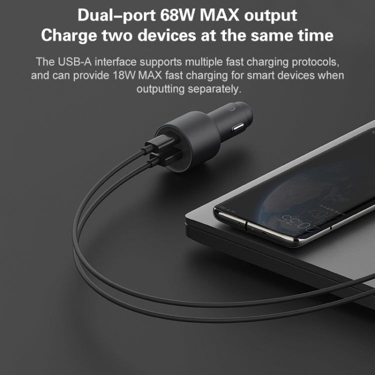 Original Xiaomi CC07ZM 100W Dual Ports USB + USB-C / Type-C Car Charger Fast Charging Version 1A1C Eurekaonline