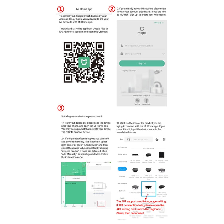 Original Xiaomi Mijia 2100W OLED Screen Induction Cooker 2 NFC Connection App Control, US Plug Eurekaonline
