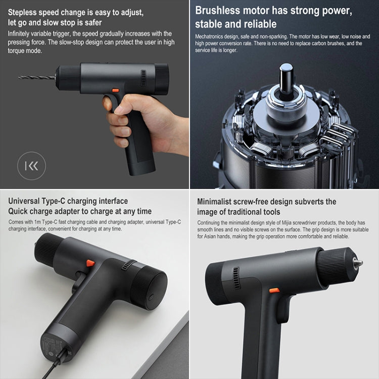 Original Xiaomi Mijia Household Brushless Smart Screen Display Electric Drill, US Plug Eurekaonline