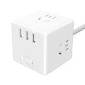 Original Xiaomi Mijia MJCXB3-02QM Wired Edition 15.5W 3 USB Interface Cube Shape Multifunctional Charger Power Converter, Cable Length: 1.5m(White) Eurekaonline