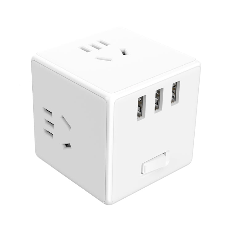 Original Xiaomi Mijia MJZHQ3-01QM Wireless Edition 5V 2.1A 3 USB Interface Cube Shape Multifunctional Charger Power Converter(White) Eurekaonline