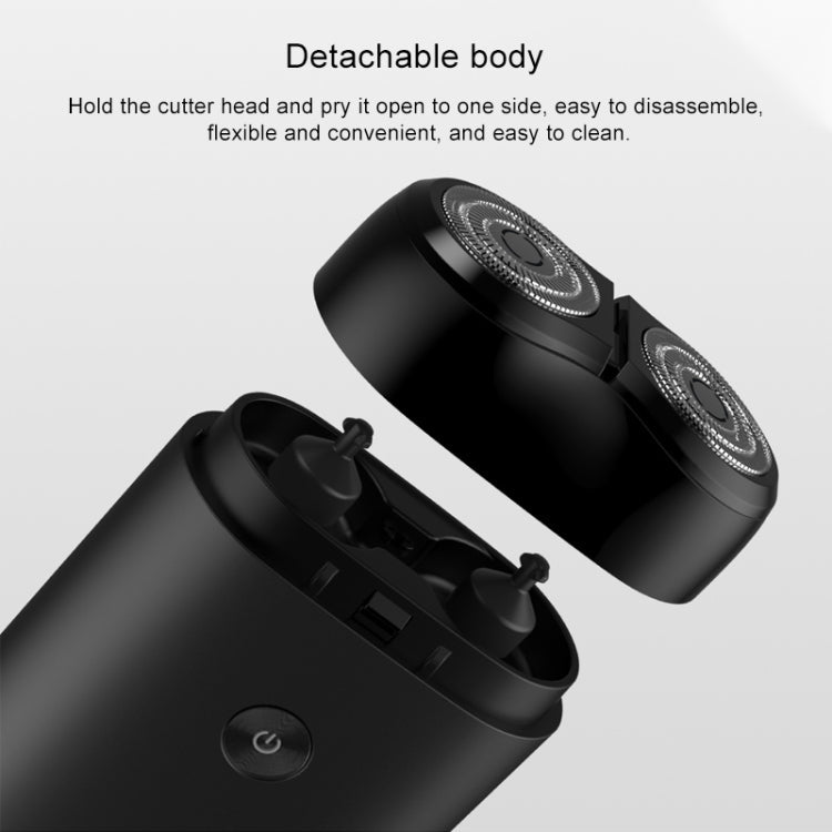 Original Xiaomi Mijia S100 Portable Rotating Double Knife Head Electric Shaver(Black) Eurekaonline