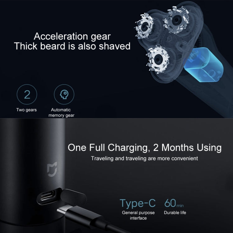 Original Xiaomi Mijia S500 Portable Electric Shaver with LED Display & 3 Cutter Head(Black) Eurekaonline