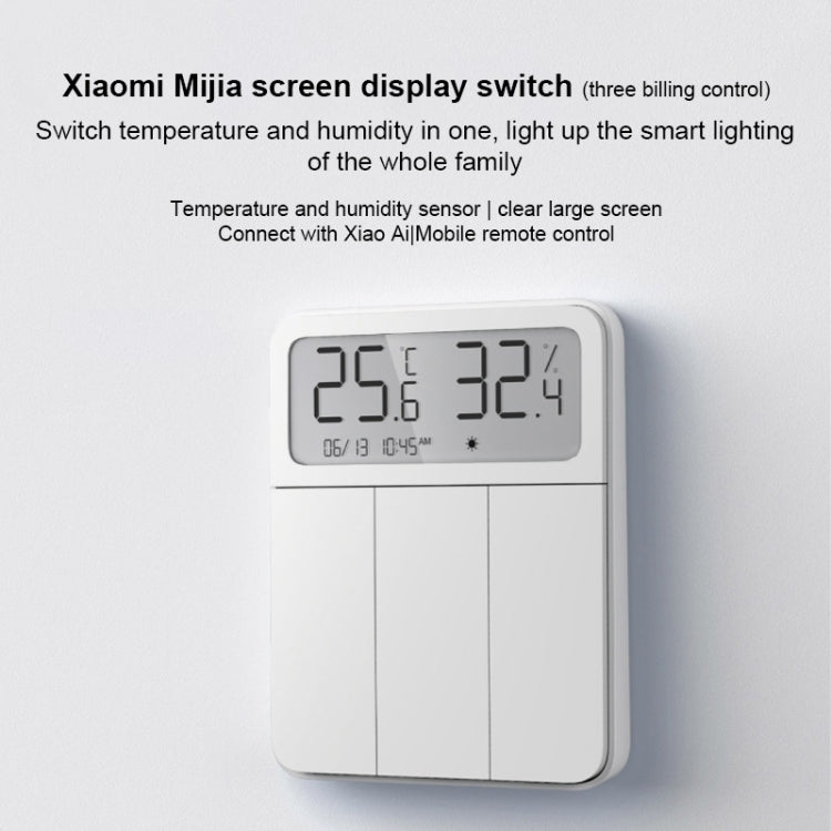 Original Xiaomi Mijia ZNKG03HL 3 Keys Smart Display Screen Lamps Wall Switch, Support Mobile Phone Remote Control Eurekaonline