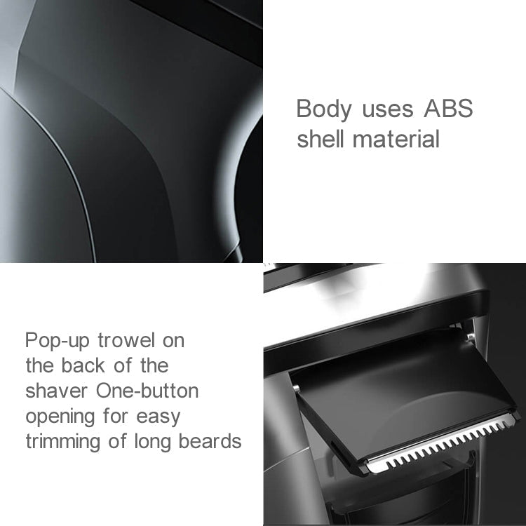 Original Xiaomi Voltage Universal Fit Water Proof Triple Rotary Double Ring Blade Shaving Head Electric Rechargeable Shaver For Men, CN Plug Eurekaonline