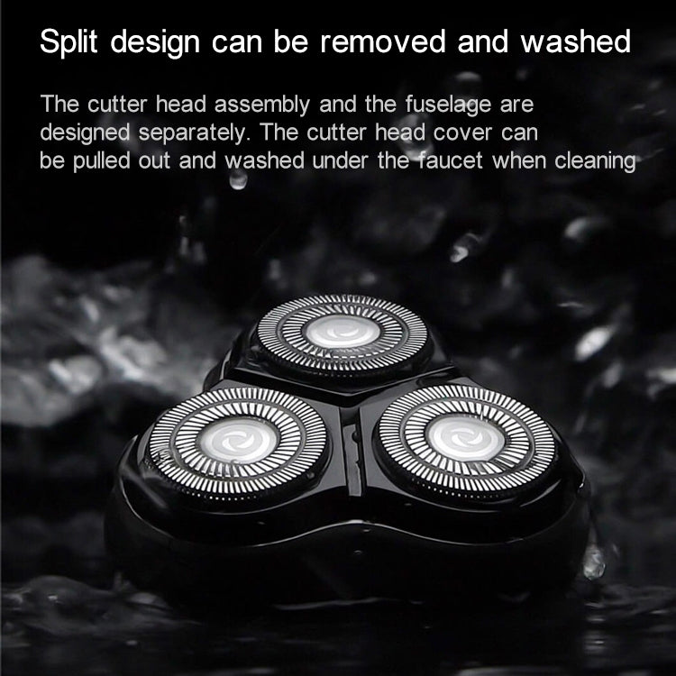 Original Xiaomi Voltage Universal Fit Water Proof Triple Rotary Double Ring Blade Shaving Head Electric Rechargeable Shaver For Men, CN Plug Eurekaonline