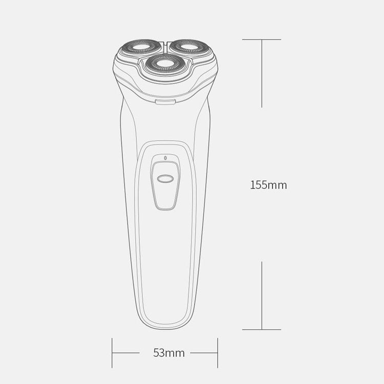 Original Xiaomi Voltage Universal Fit Water Proof Triple Rotary Double Ring Blade Shaving Head Electric Rechargeable Shaver For Men, CN Plug Eurekaonline