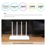 Original Xiaomi WiFi Router 4A Smart APP Control AC1200 1167Mbps 128MB 2.4GHz & 5GHz Dual-core CPU Gigabit Ethernet Port Wireless Router Repeater with 4 Antennas, Support Web & Android & iOS, US Plug(White) Eurekaonline