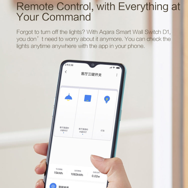 Original Xiaomi Youpin Aqara Smart Wall Switch D1, Zero FireWire Three Button Version Eurekaonline