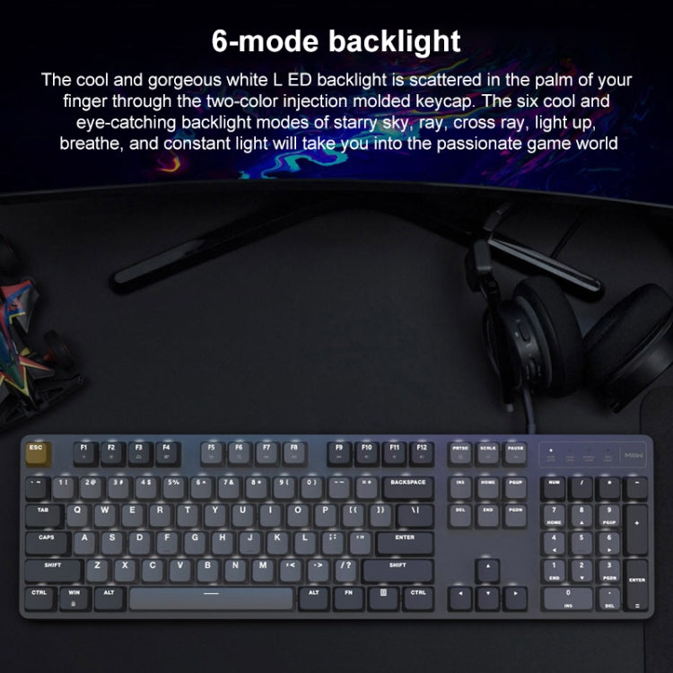 Original Xiaomi Youpin G06 104 Keys MIIIW Gravity Wired Gaming Mechanical Keyboard (Dark Gray) Eurekaonline