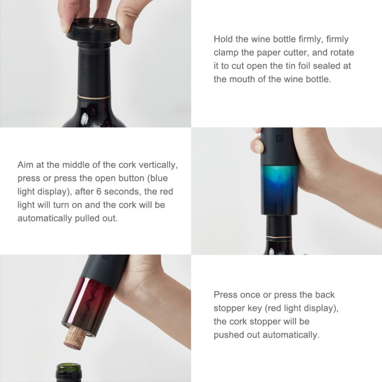 Original Xiaomi Youpin Huohou Electric Automatic Red Wine Bottle Opener (Black) Eurekaonline