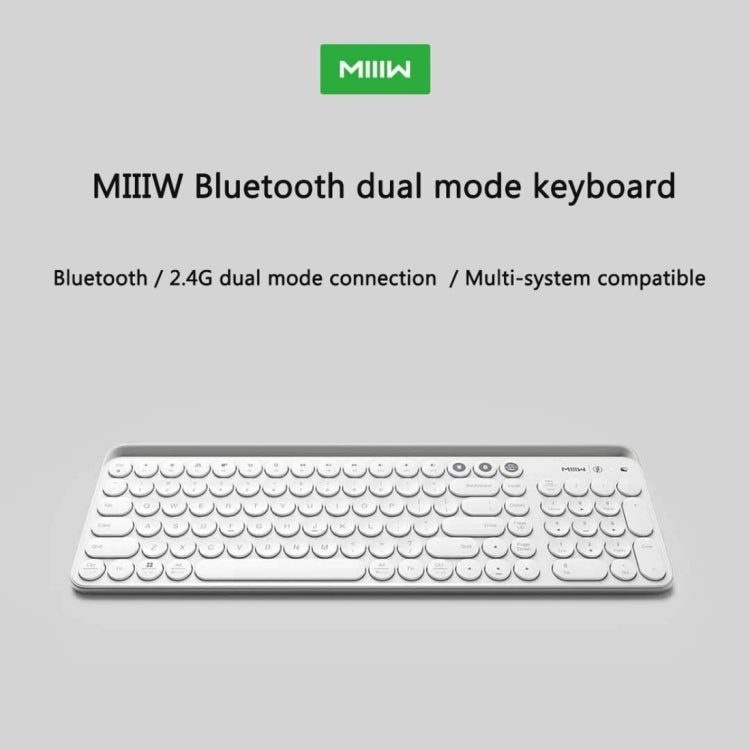 Original Xiaomi Youpin MIIIW 102 Keys Bluetooth + 2.4GHz Wireless Dual Modes Keyboard(White) Eurekaonline