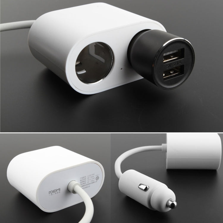 Original Xiaomi Youpin ROIDMI 2 in 1 120W 10A Car Cigarette Lighter + Dual USB Port Quick Charge Car Charger(White) Eurekaonline