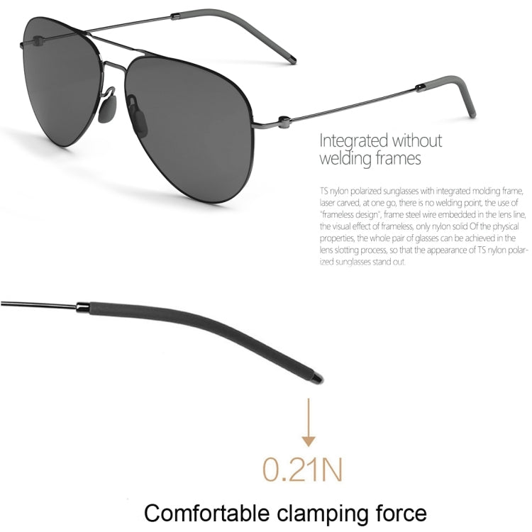 Original Xiaomi Youpin TS Computer Glasses Polarized UV Lens Sunglasses, 304H Stainless Steel Gravity Rear Frame(Black) Eurekaonline