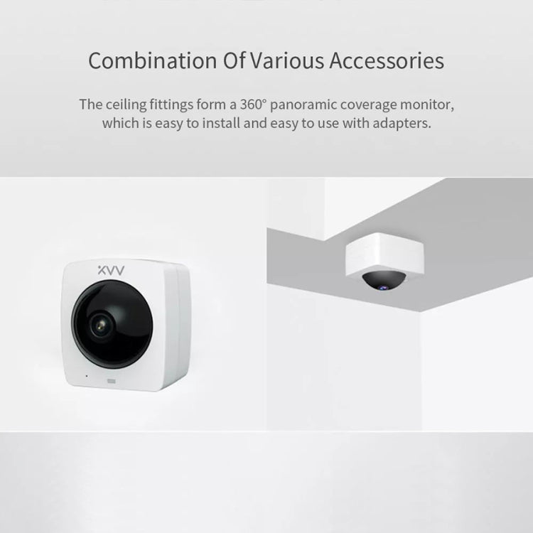 Original Xiaomi Youpin XiaoVV 1080P 2 Million Pixel Smart Panoramic Camera, Support Infrared Night Vision & AI Humanoid Detection & Voice Intercom & 128GB Micro SD Card, US Plug(White) Eurekaonline