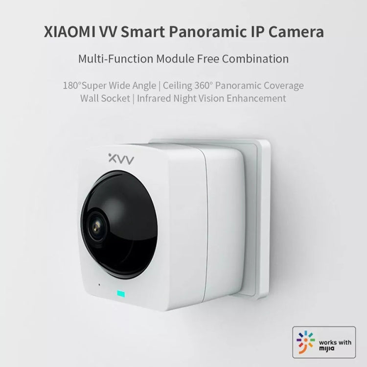 Original Xiaomi Youpin XiaoVV 1080P 2 Million Pixel Smart Panoramic Camera, Support Infrared Night Vision & AI Humanoid Detection & Voice Intercom & 128GB Micro SD Card, US Plug(White) Eurekaonline