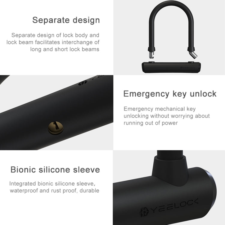 Original Xiaomi Youpin YEELOCK Smart Bluetooth U Shape Lock, Short Version(Black) Eurekaonline