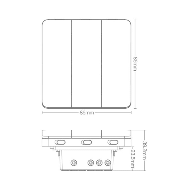 Original Xiaomi Youpin YLKG14YL Yeelight Three Buttons Smart Wall Switch Eurekaonline