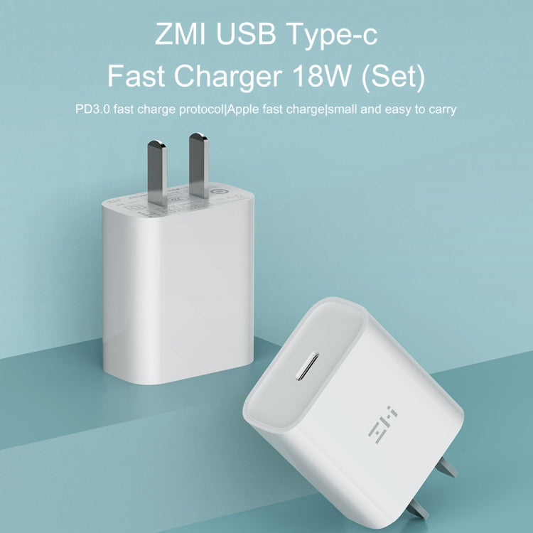 Original Xiaomi Youpin ZMI 20W Quick Charger Power Adapter with Type-C / USB-C to 8 Pin Charging Cable, US Plug(White) Eurekaonline