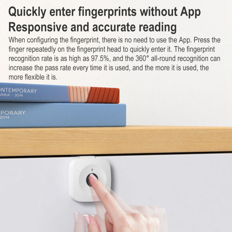 Original Xiaomi Youpin ZNGS06YSB YEELOCK Smart Fingerprint Drawer Cabinet Lock(White) Eurekaonline