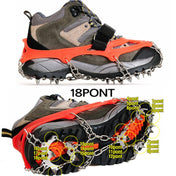Outdoor 18-Tooth 430 Stainless Steel Crampons Snow Hiking Shoes Spikes Non-Slip Shoe Covers，SIze: L (Black) Eurekaonline