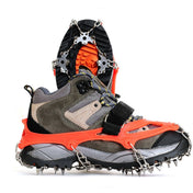 Outdoor 18-Tooth 430 Stainless Steel Crampons Snow Hiking Shoes Spikes Non-Slip Shoe Covers，SIze: L (Black) Eurekaonline