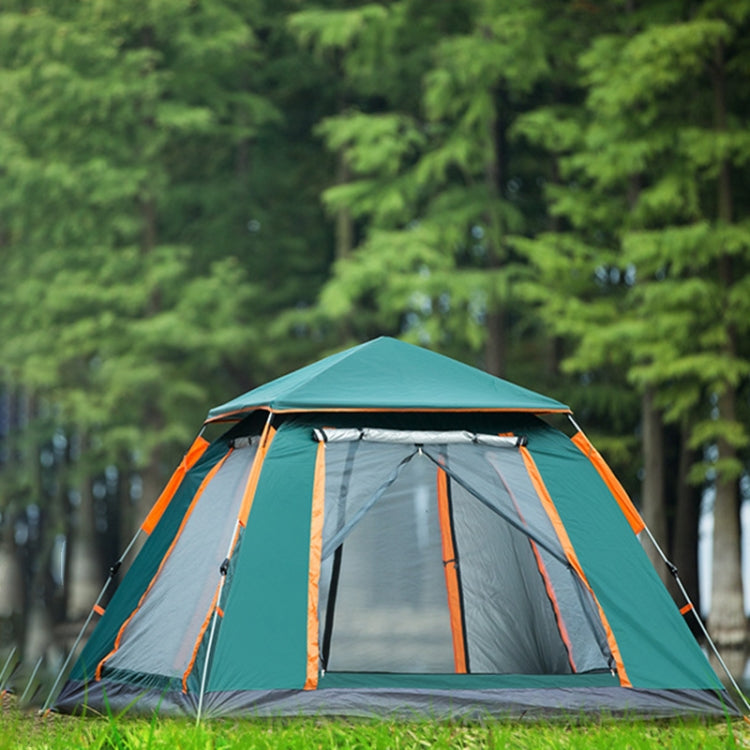 Outdoor 3-4 People Beach Thickening Rainproof Automatic Speed Open Four-sided Camping Tent, Style:Upgraded Large Vinyl(Dark Green) Eurekaonline