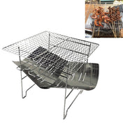 Outdoor Camp Portable Folding Stainless Steel Barbecue Charcoal Grill + Wire Mesh (Silver) Eurekaonline