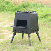 Outdoor Camping Folding Portable Barbecue Wood Stove, Size: Large (Green) Eurekaonline