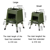 Outdoor Camping Folding Portable Barbecue Wood Stove, Size: Large (Green) Eurekaonline