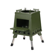 Outdoor Camping Folding Portable Barbecue Wood Stove, Size: Large (Green) Eurekaonline