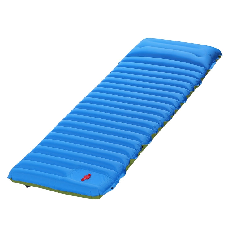 Outdoor Camping Foot Type Automatic Portable Inflatable Bed Beach Mat Picnic Mat Folding TPU Air Cushion(Blue With Green) Eurekaonline