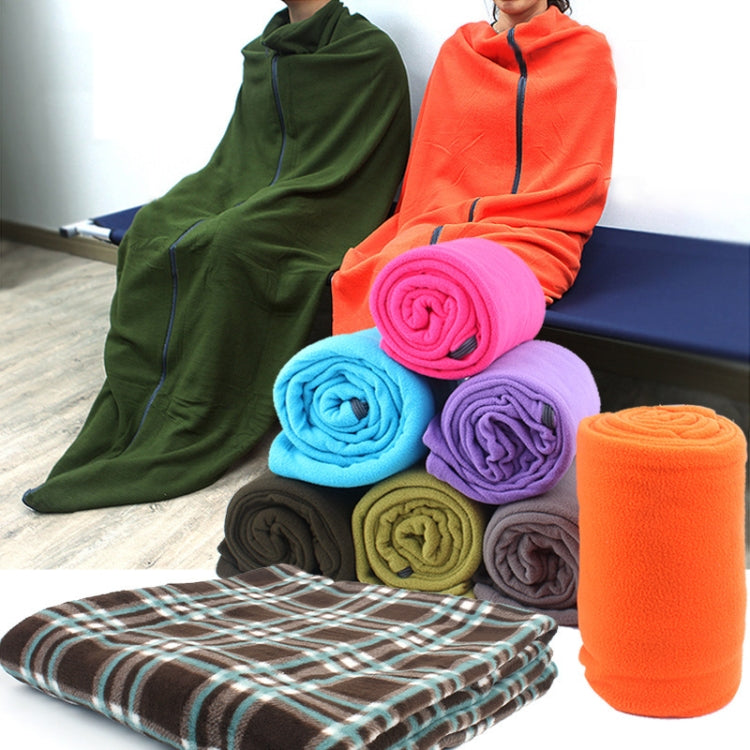 Outdoor Fleece Sleeping Bag Camping Trip Air Conditioner Dirty Sleeping Bag Separated By Knee Blanket During Lunch Break Extra Thick Section (Plaid Cloth) Eurekaonline