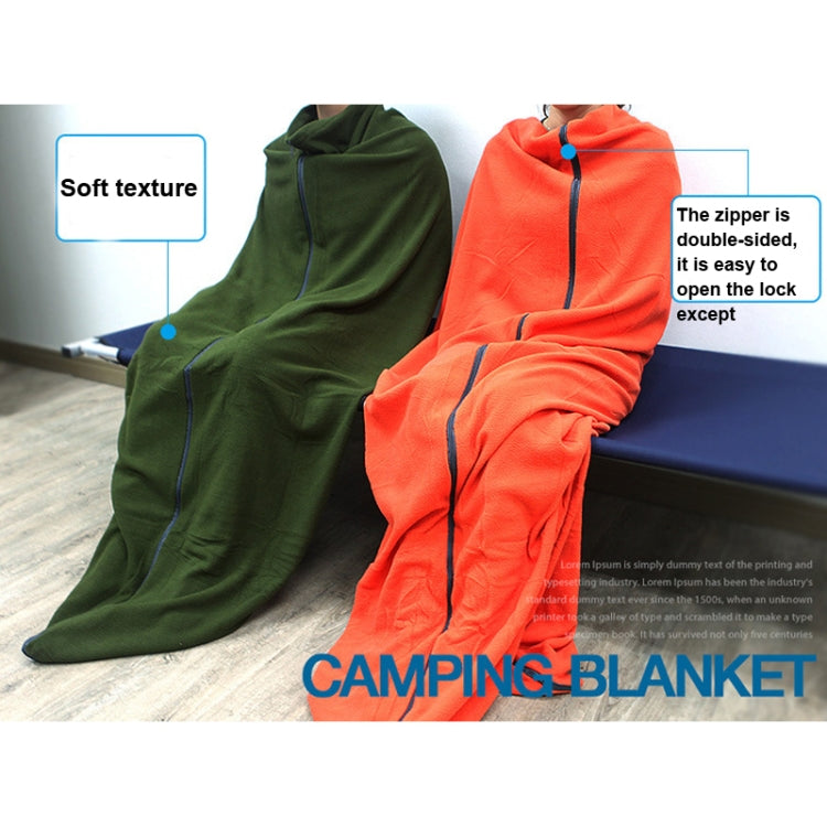 Outdoor Fleece Sleeping Bag Camping Trip Air Conditioner Dirty Sleeping Bag Separated By Knee Blanket During Lunch Break Thickened (Army Green) Eurekaonline