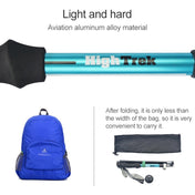 Outdoor Mountaineering Portable Foldable Ultra light Aluminium Alloy Alpenstocks Trekking Poles, Length : 35-125CM (Blue) Eurekaonline