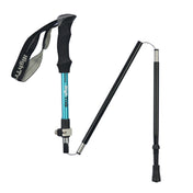 Outdoor Mountaineering Portable Foldable Ultra light Aluminium Alloy Alpenstocks Trekking Poles, Length : 35-125CM (Blue) Eurekaonline