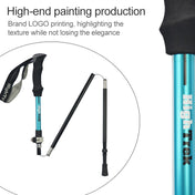 Outdoor Mountaineering Portable Foldable Ultra light Aluminium Alloy Alpenstocks Trekking Poles, Length : 35-125CM (Blue) Eurekaonline