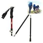 Outdoor Mountaineering Portable Foldable Ultra light Aluminium Alloy Alpenstocks Trekking Poles, Length : 35-125CM (Red) Eurekaonline