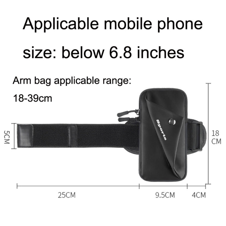 Outdoor Night Running Fitness Mobile Phone Arm Bag Sports Wrist Bag(Black) Eurekaonline