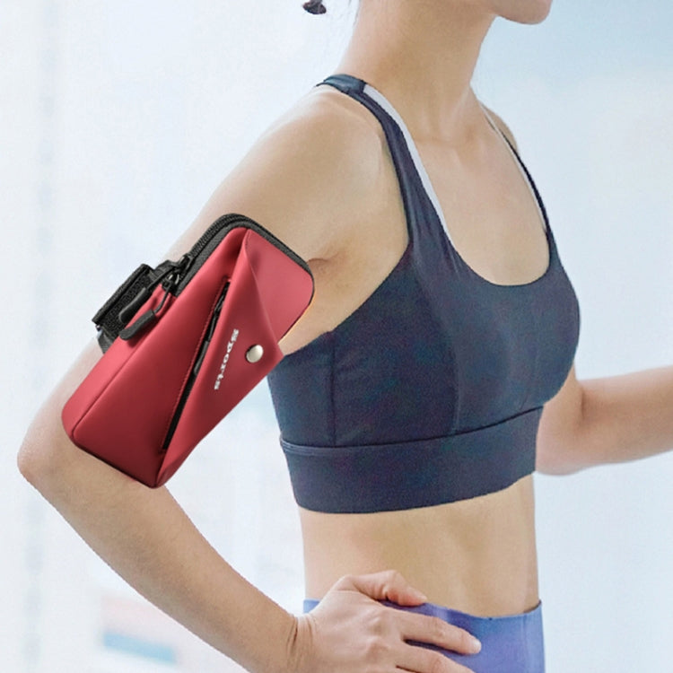 Outdoor Night Running Fitness Mobile Phone Arm Bag Sports Wrist Bag(Claret) Eurekaonline