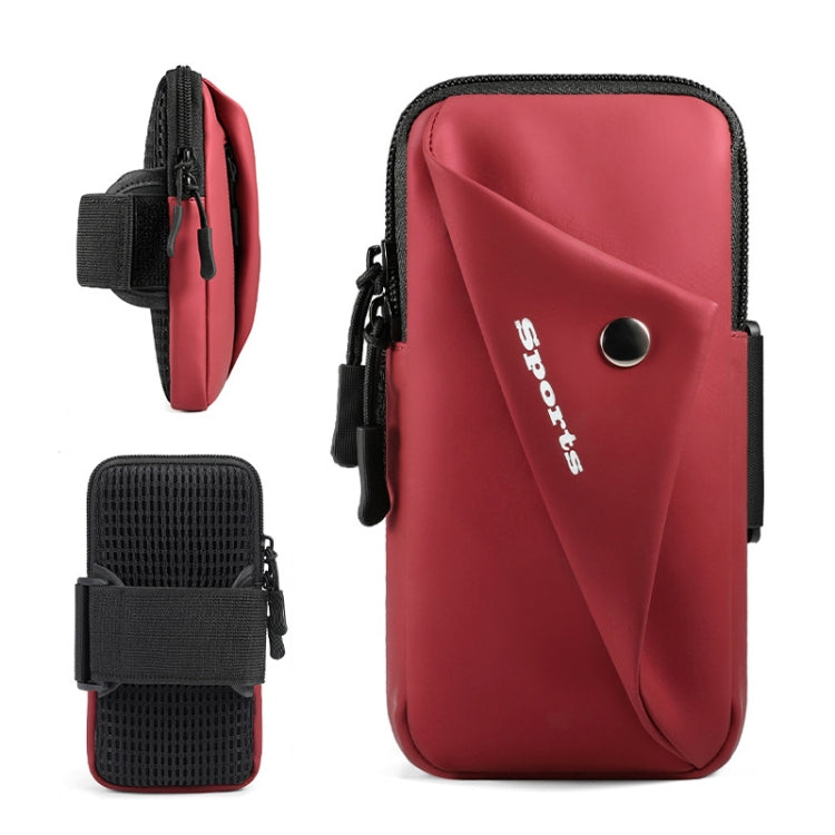 Outdoor Night Running Fitness Mobile Phone Arm Bag Sports Wrist Bag(Claret) Eurekaonline