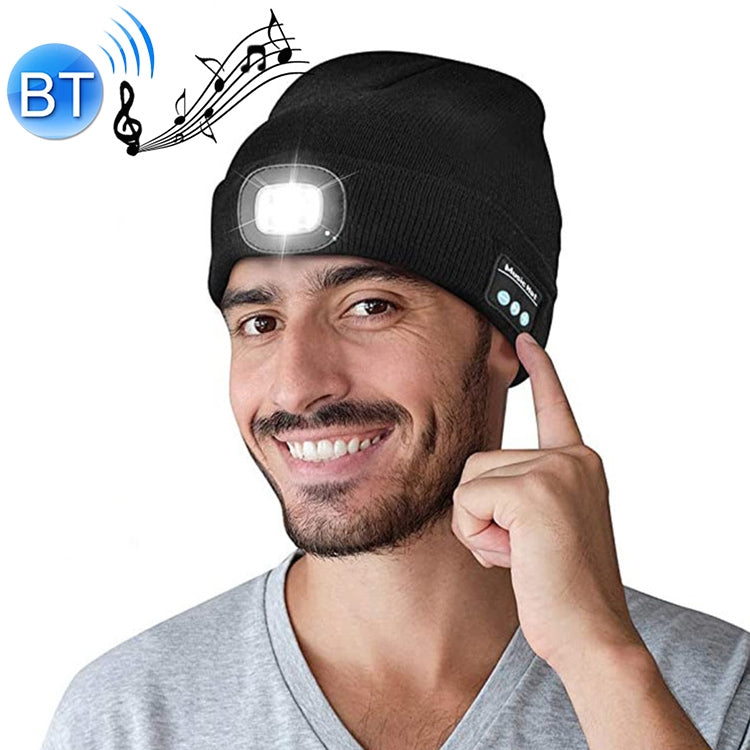 Outdoor Night Running Night Fishing LED Light Illumination Bluetooth 5.0 Knitted Hat Eurekaonline