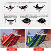 Outdoor Rollover-resistant Double Person Canvas Hammock Portable Beach Swing Bed with Wooden Sticks, Size: 190 x 150cm(Blue) Eurekaonline