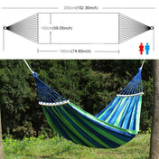 Outdoor Rollover-resistant Double Person Canvas Hammock Portable Beach Swing Bed with Wooden Sticks, Size: 190 x 150cm(Blue) Eurekaonline