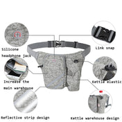 Outdoor Running Sports Nylon Waist Bag Cycling Mountaineering Water Bottle Bag(Gray) Eurekaonline